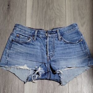Levi's Light Blue Distressed Jean Shorts